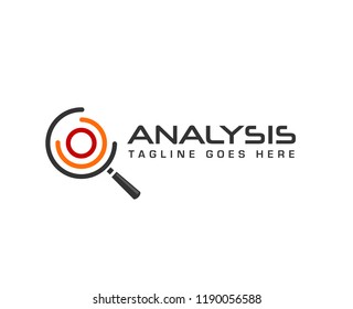 searching and analyzing for business finance and marketing logo vector
