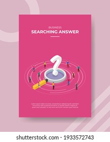 searching for answer concept for template banner and flyer for printing with isometric style