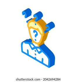 searching answers male isometric icon vector. searching answers male sign. isolated symbol illustration