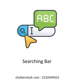 Searching Bar Filled Outline Vector Icon Design illustration on White background. EPS 10 File