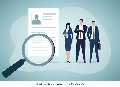 Searching the best candidate or job. Job interview, HR concept.
