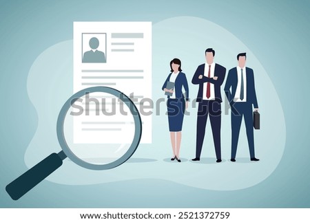 Searching the best candidate or job. Job interview, HR concept.