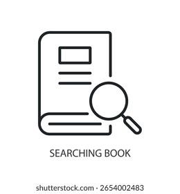 Pesquisando ícones de vetor de linha fina do livro.
