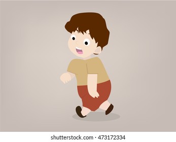 searching boy cartoon vector