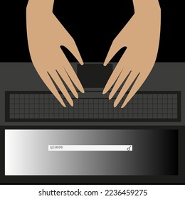 SEARCHING IN BROWSER USING A LAPTOP