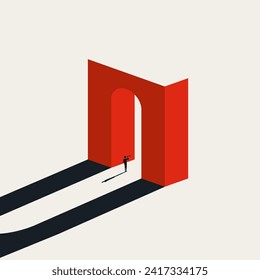 Searching for business opportunity, vector concept. Symbol of leadership, vision, challenge. Minimal design abstract eps10 illustration.
