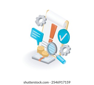 Searching business risk document with magnifying glass and progesional check on document approve concept
