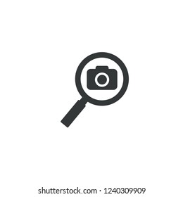 searching camera icon vector logo template