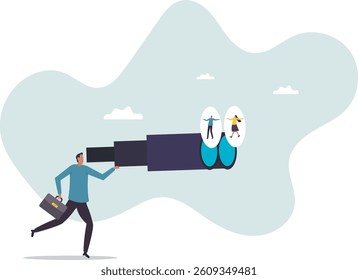 Searching for candidate, HR Human Resources find people to fill in job vacancy, finding customer or career opportunity.character for design.
