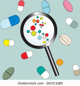 Searching chemical structure of capsules with magnifier