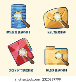Searching Clip Art Vector Set Illustration