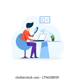Suche nach Computerdatei mit Glas