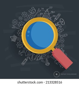 Searching concept design on blackboard background,clean vector