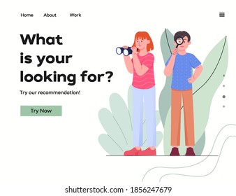Searching Concept Landing Page Flat Illustration