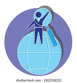 Searching concept on white background. Flat vector illustration use for your project. 