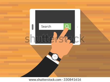 searching concept use tab or pad mobile platform