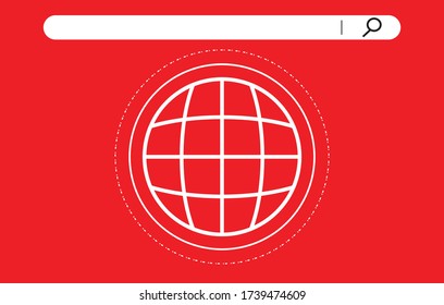 searching concept,Online search.Modern flat design concept of web page with magnifying glass and world,global search vector icon.search business www. on internet online.Website search bar with cursor.