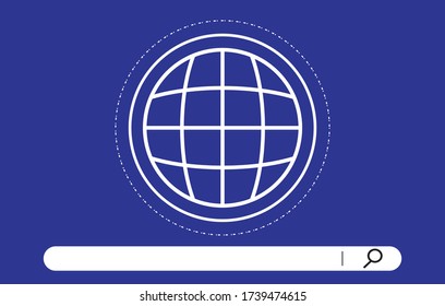searching concept,Online search.Modern flat design concept of web page with magnifying glass and world,global search vector icon.search business www. on internet online.Website search bar with cursor.