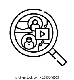 Searching connection line icon, concept sign, outline vector illustration, linear symbol.