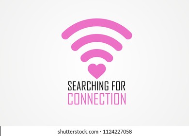 Searching for connection slogan text simple flat style illustration.