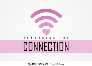 Searching for connection slogan text simple flat style illustration.