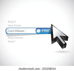 searching for core values concept illustration design over a white background