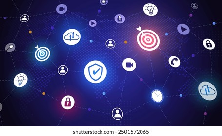 Searching for Cyber Network. data background. Futuristic technology style. Elegant digital background for business cyber presentations. security analyst technology. protecting data and confidentiality