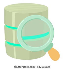 Searching database icon. Cartoon illustration of searching database vector icon for web