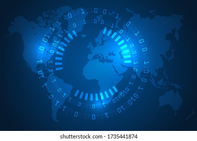 searching digital technology abstract. global futuristic innovation technological abstract. computer security background.