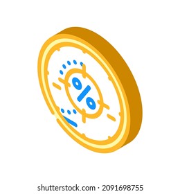 Suche nach Rabatten isometrischen Symbol Vektorgrafik. Suche nach Rabattmarken. einzelne Symbolillustration