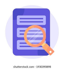 Searching for document flat icon. Business document vector. Flat design icon ready to use for website, mobile app, presentation and any other projects.