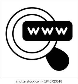 searching domain black filled icon modern illustration