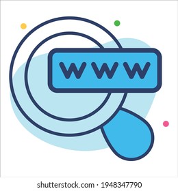 searching domain flat line  icon modern illustration