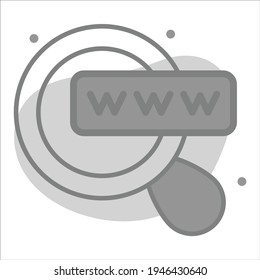 searching domain icon with background modern illustration