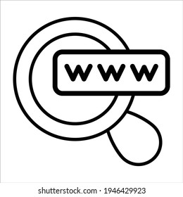 searching domain line icon modern illustration
