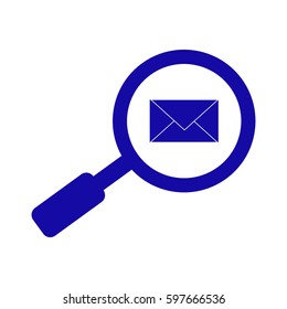 Searching Email icon. Blue icon