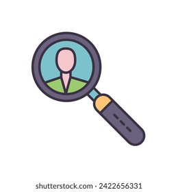 Buscando icono vector relacionado con Empleado. Aislado sobre fondo blanco. Ilustración del vector