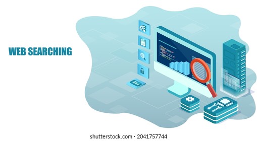 Searching engine analytics concept of online website data