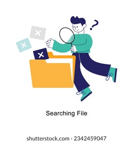 Searching File abstract concept vector in a flat style stock illustration
