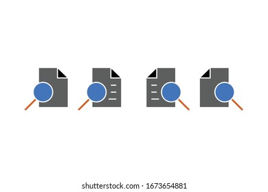 Búsqueda de conjunto de iconos de archivo, icono de análisis