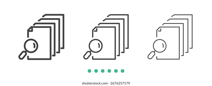 Searching file icon. Thin line icon vector