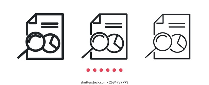 Searching file icon. Thin line icon vector