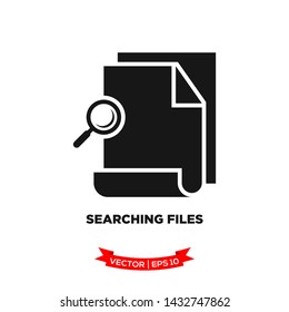 searching file icon in trendy flat style, file icon, document icon 