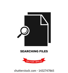 searching file icon in trendy flat style, file icon, document icon 