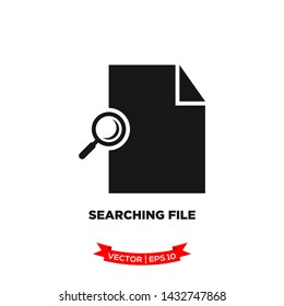 searching file icon in trendy flat style, file icon, document icon 