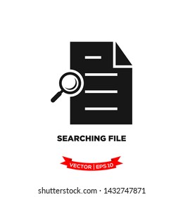 searching file icon in trendy flat style, file icon, document icon 