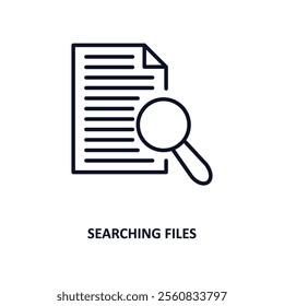 searching files outline icon.  Thin line icon from education collection. Editable vector isolated on white background