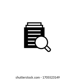 Searching files vector icon in black solid flat design icon isolated on white background