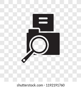 Searching files vector icon isolated on transparent background, Searching files transparency logo concept