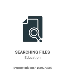 Searching files vector icon on white background. Flat vector searching files icon symbol sign from modern education collection for mobile concept and web apps design.